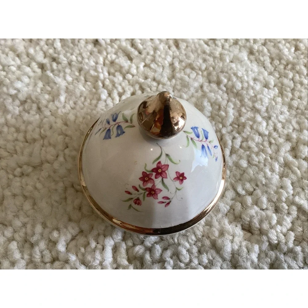 Floral Porcelain Teapot with Gold Trim - Cream